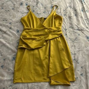 PrettyLittleThing Gold Bodycon Dress